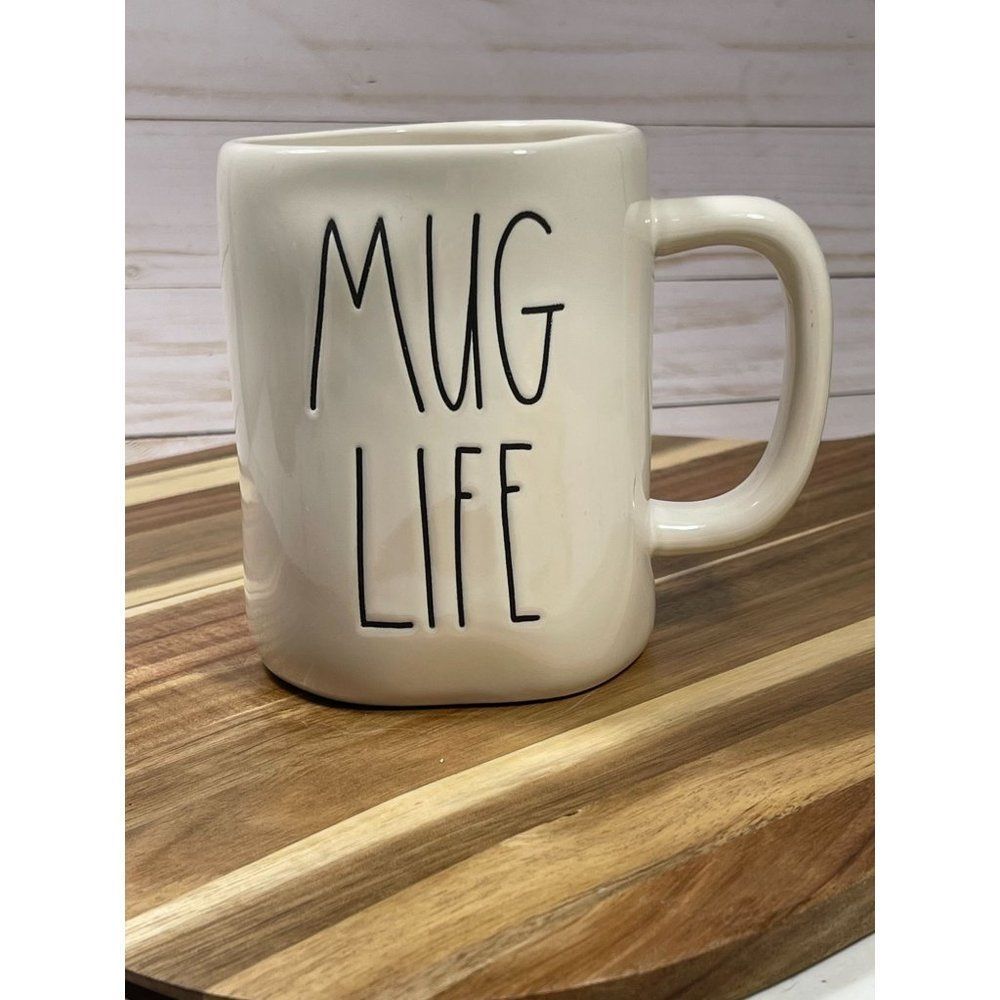 Rae Dunn White MUG LIFE Mug